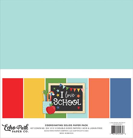 I Love School - Coordinating Solids Paper Pack