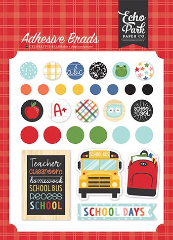 I Love School - Adhesive Brads