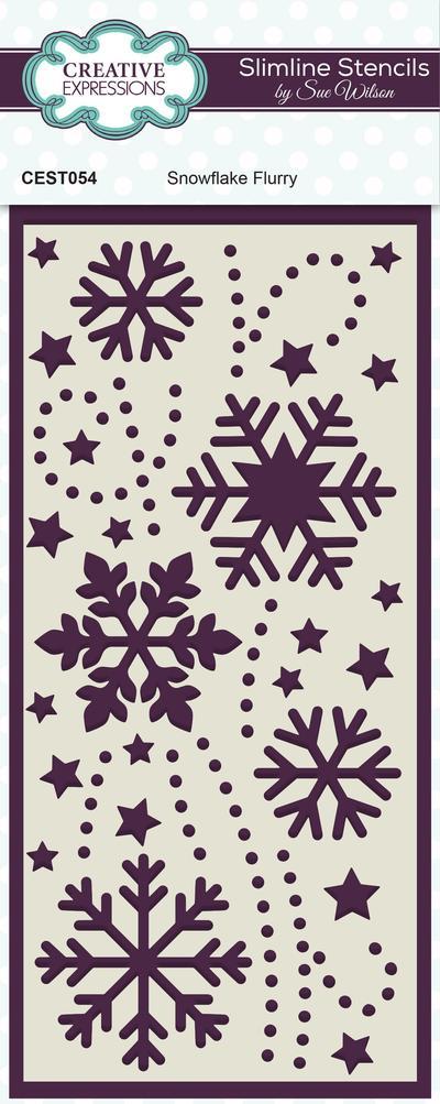 Creative Expressions Slimline Stencils Snowflake Flurry