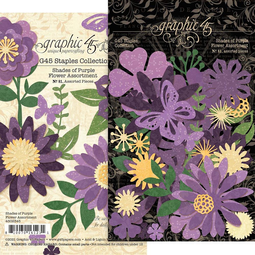 Graphic 45 Staples Collection Shades of Purple Flower Assortment