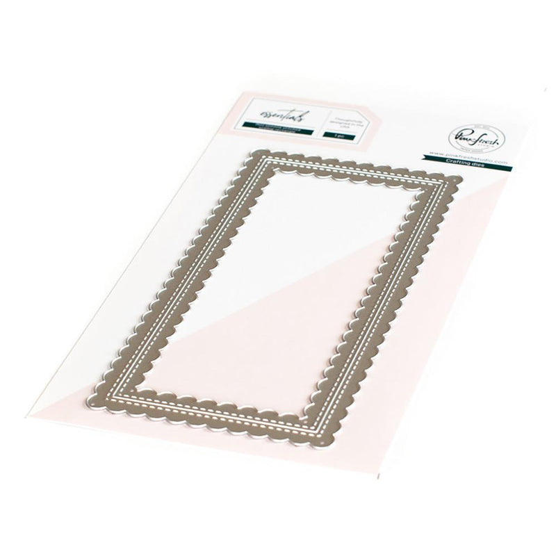 Pinkfresh Mini Slimline Stitched Scalloped Rectangle Die