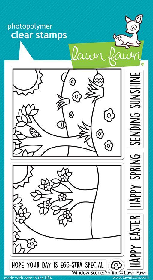 Lawn Fawn Window Scene: Spring Stamp Set