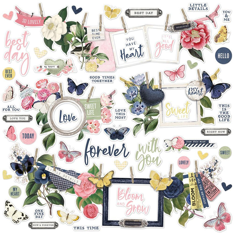 Simple Stories Simple Vintage Indigo Garden Banner Stickers