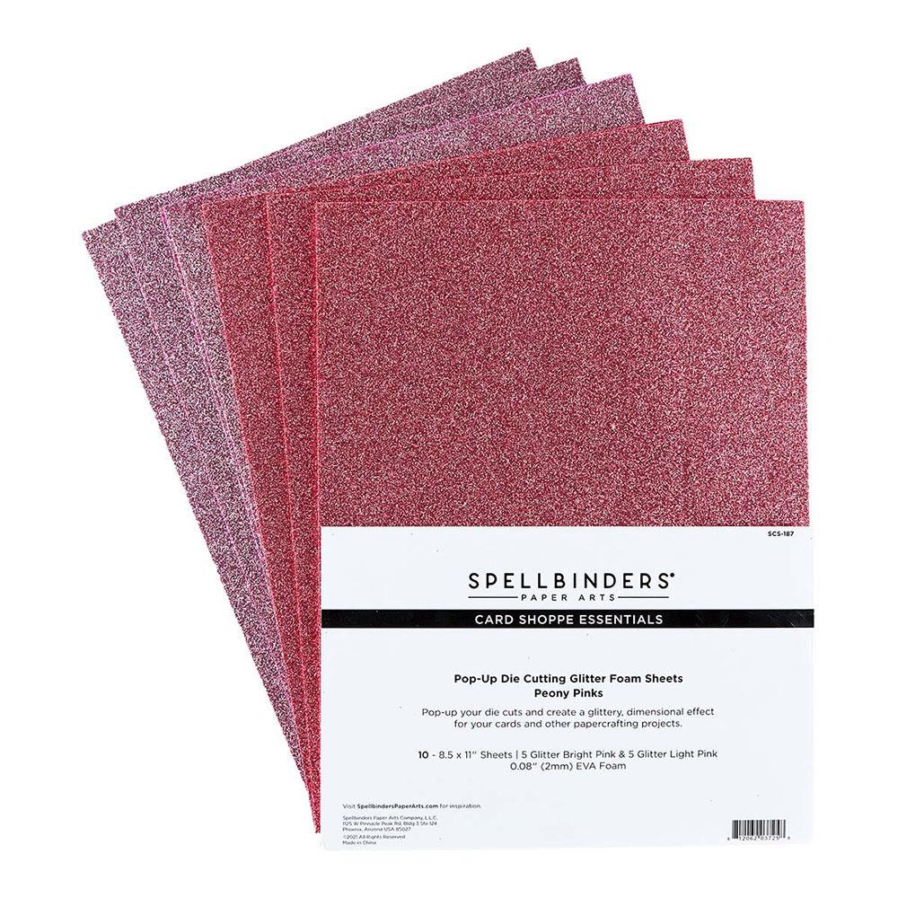 Spellbinders Glitter Foam Sheets Peony Pinks