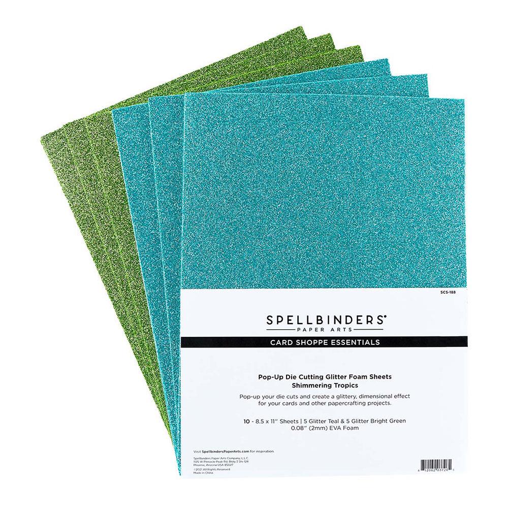 Spellbinders Glitter Foam Sheets Shimmering Tropics