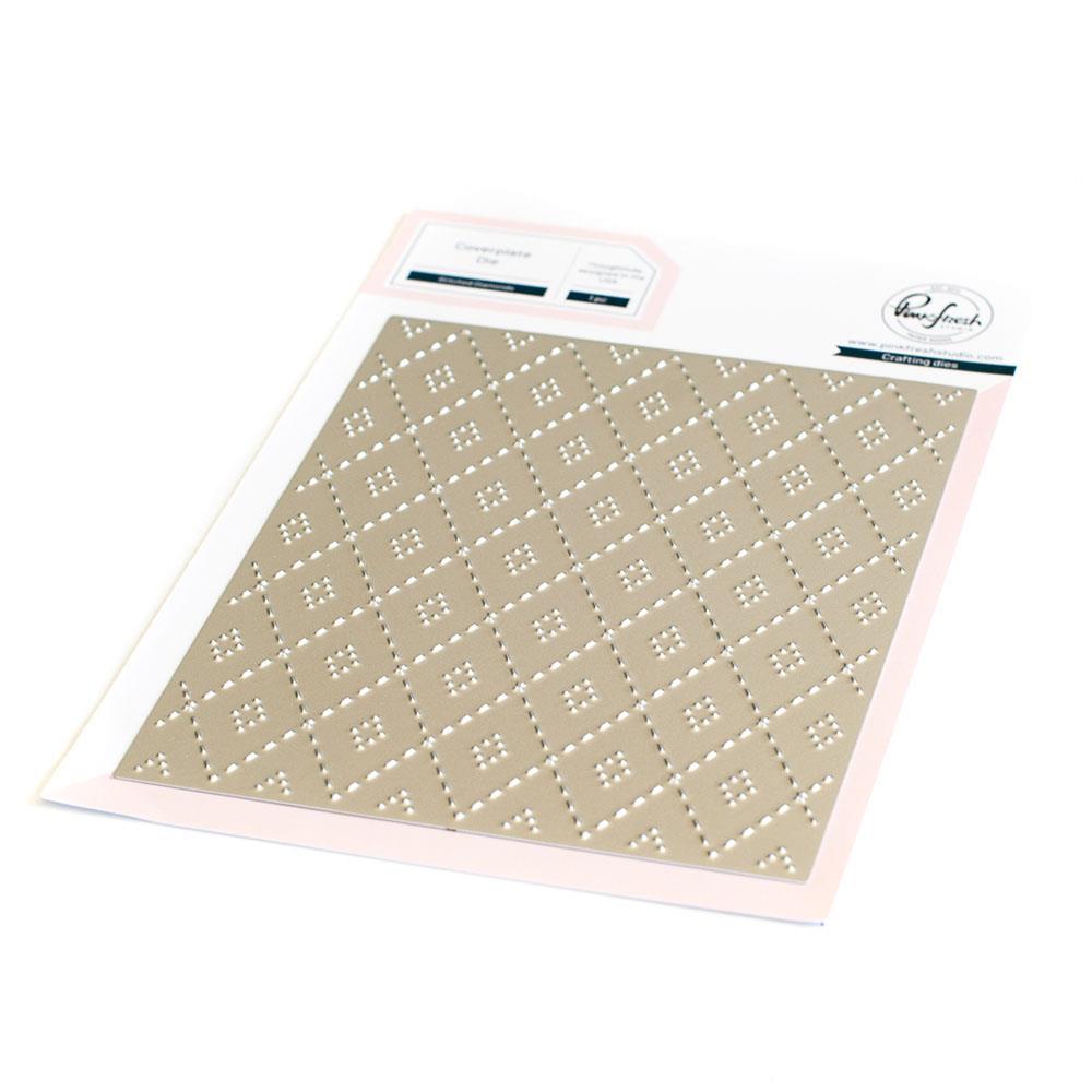 Pink Fresh Cover Plate Die Stitched Diamonds