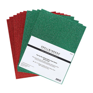 Spellbinders Paper Arts Card Shoppe Essentials Glitter Foam Sheets Red & Green