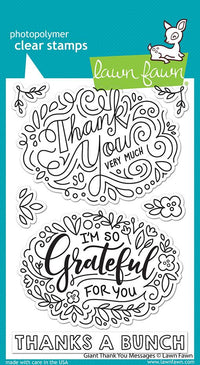 Lawn Fawn Giant Thank You Messages Stamp Set