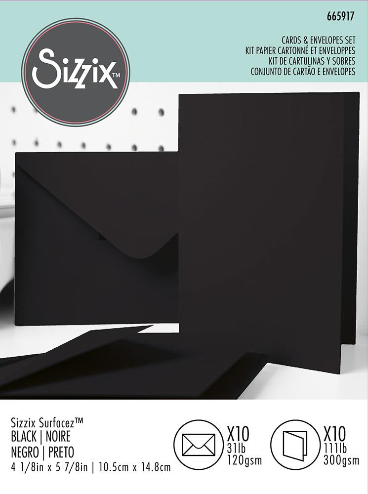 Sizzix Surfacez Cards & Envelopes Set Black