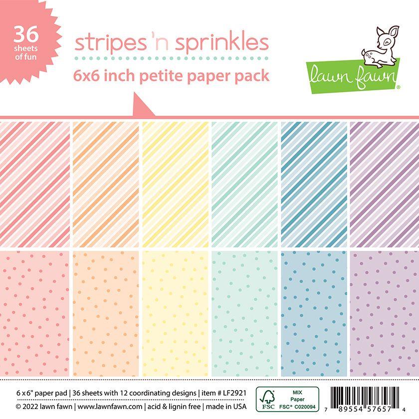 Lawn Fawn Stripes 'n Sprinkles 6" x 6" Petite Paper Pack